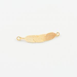 Metal Feather Gold 3.7x0.6cm
