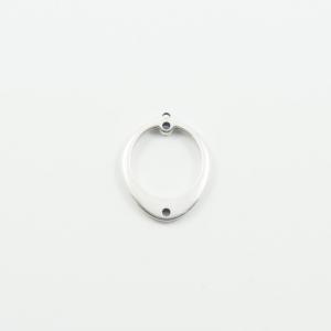 Metallic Circle Silver 2.4x1.9cm