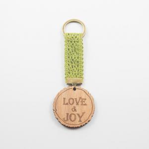 Μπρελόκ Δαντέλα  Ξύλινο "Love & Joy"