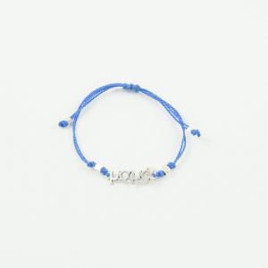 Bracelet Blue "μαμά" Silver