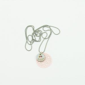 Necklace Chain Spheres "MAMA" Grey