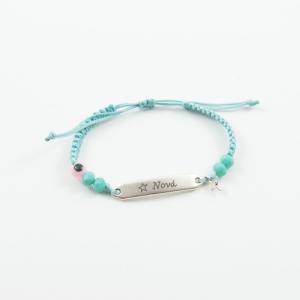 Βραχιόλι Γαλάζιο Νονά Ασημί