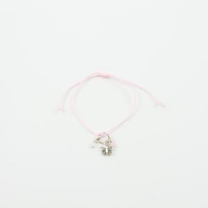 Bracelet Pink-Butterfly Silver