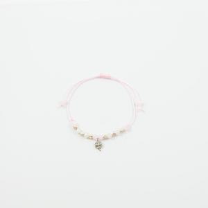 Bracelet Pink-Clover Silver
