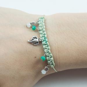 Bracelet Light Green-Elephant Silver
