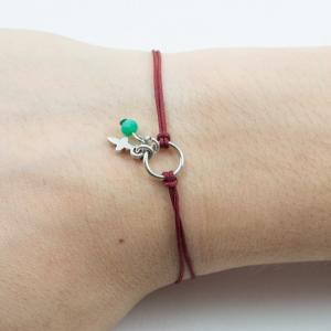 Bracelet Burgundy-Cross Silver