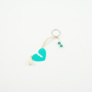 Keyring Acrylic Heart Turquoise