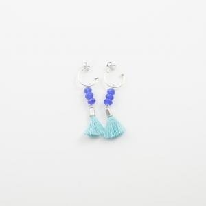 Earring Hoop Beads Blue
