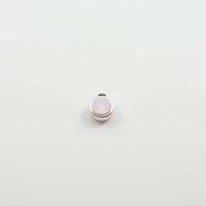 Silver Pendant Pink Opal 1.5x1.2cm