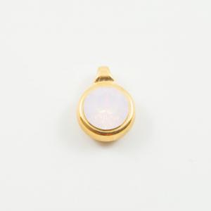 Gold Pendant Pink Opal 1.5x1.2cm