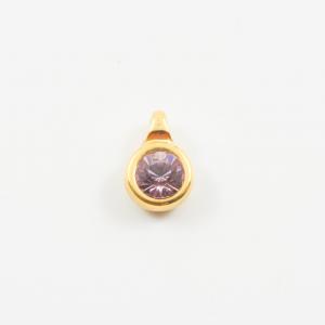 Gold Pendant Crystal Lilac