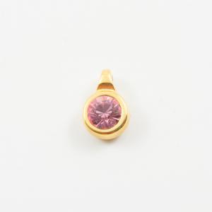 Gold Pendant Crystal Pink