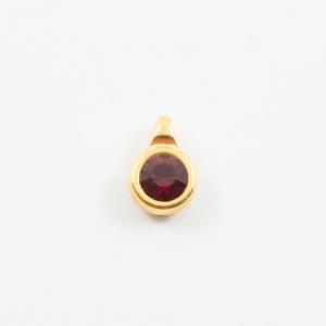 Gold Pendant Crystal Red