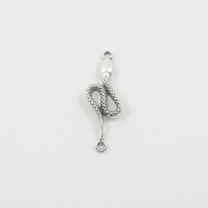 Μεταλλικό Φίδι Ασημί Δύο Άκρες