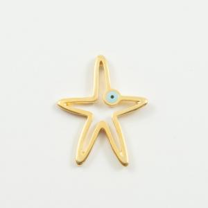 Metallic Starfish Gold Eye L.Blue
