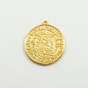 Phaistos Disc Gold 3.3x2.9cm