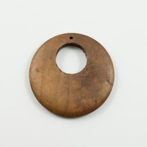 Wooden Motif Round Brown 5cm