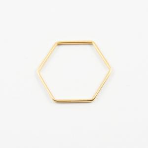 Outline Hexagon Gold (3x2.6cm)