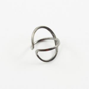 Μεταλλικό Δαχτυλίδι Black Nickel 2x1.9cm