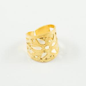 Metallic Perforated Ring Gold