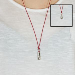 Necklace Red- Flip Flop Silver