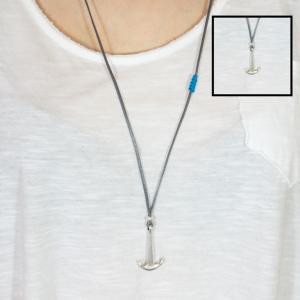 Necklace Grey Anchor Silver