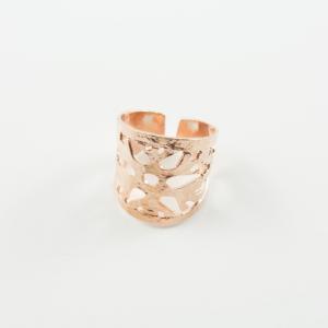 Metallic Perforated Ring Pink Gold