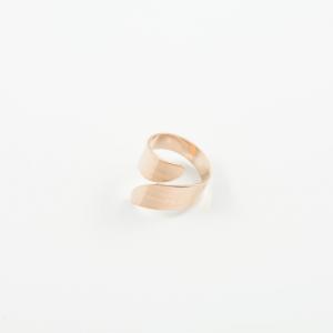 Steel Ring Pink Gold Spiral 1.6cm