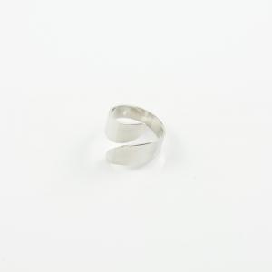 Steel Ring Silver Spiral 1.6cm