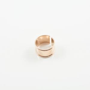 Ατσάλινο Δαχτυλίδι Ροζ Χρυσό 1.2cm