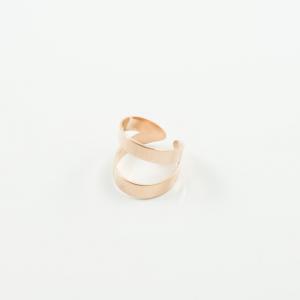 Δαχτυλίδι Ροζ Χρυσό Διπλό 1.95cm