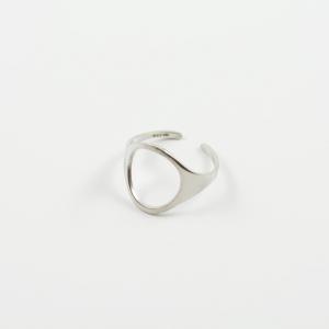 Steel Ring Silver Circle 1.6cm