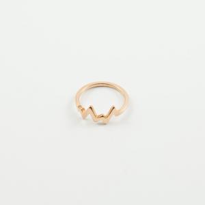 Steel Ring Pink Gold Heartbeat
