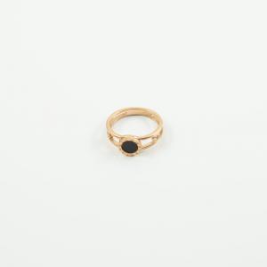 Steel Ring Pink Gold Circle