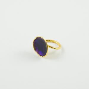 Round Ring Enamel Purple