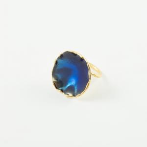 Δαχτυλίδι Σμάλτο Μπλε 2.8cmx2.9cm