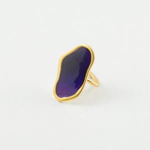 Oval Ring Enamel Purple
