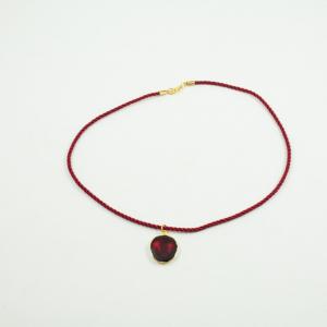 Round Necklace Enamel Red