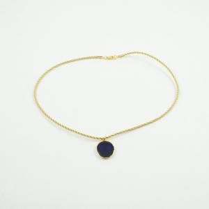 Στρογγυλό Κολιέ Σμάλτο Μωβ