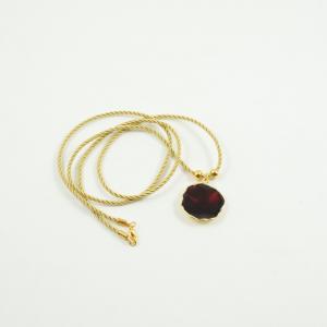 Round Necklace Enamel Red 80cm