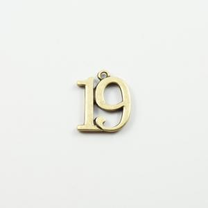 Metallic "19" Bronze 2x1.6cm