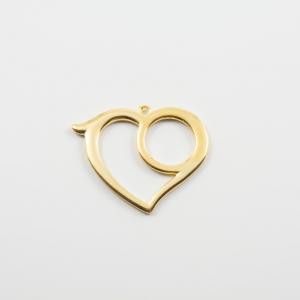 Metallic "19" Heart Gold 4x3.3cm