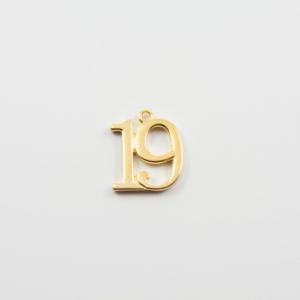 Metallic "19" Gold 2x1.6cm