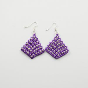 Macrame Earrings Purple
