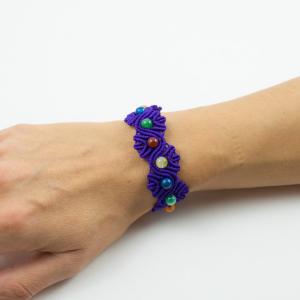 Macrame Bracelet Purple Beads