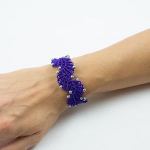 Macrame Bracelet Purple Wave