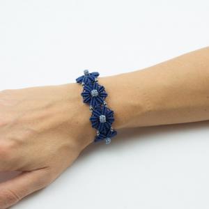 Macrame Bracelet Blue Gray