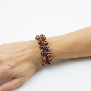 Macrame Bracelet Brown Beads