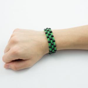 Macrame Bracelet Green Black