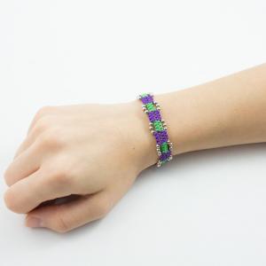 Macrame Bracelet Purple Green